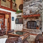 custom built homes great room fireplace