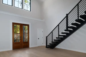 cobble-creek-custom-homes-lakeview-barndominium-modern-stair-entry-mooresville-nc copy